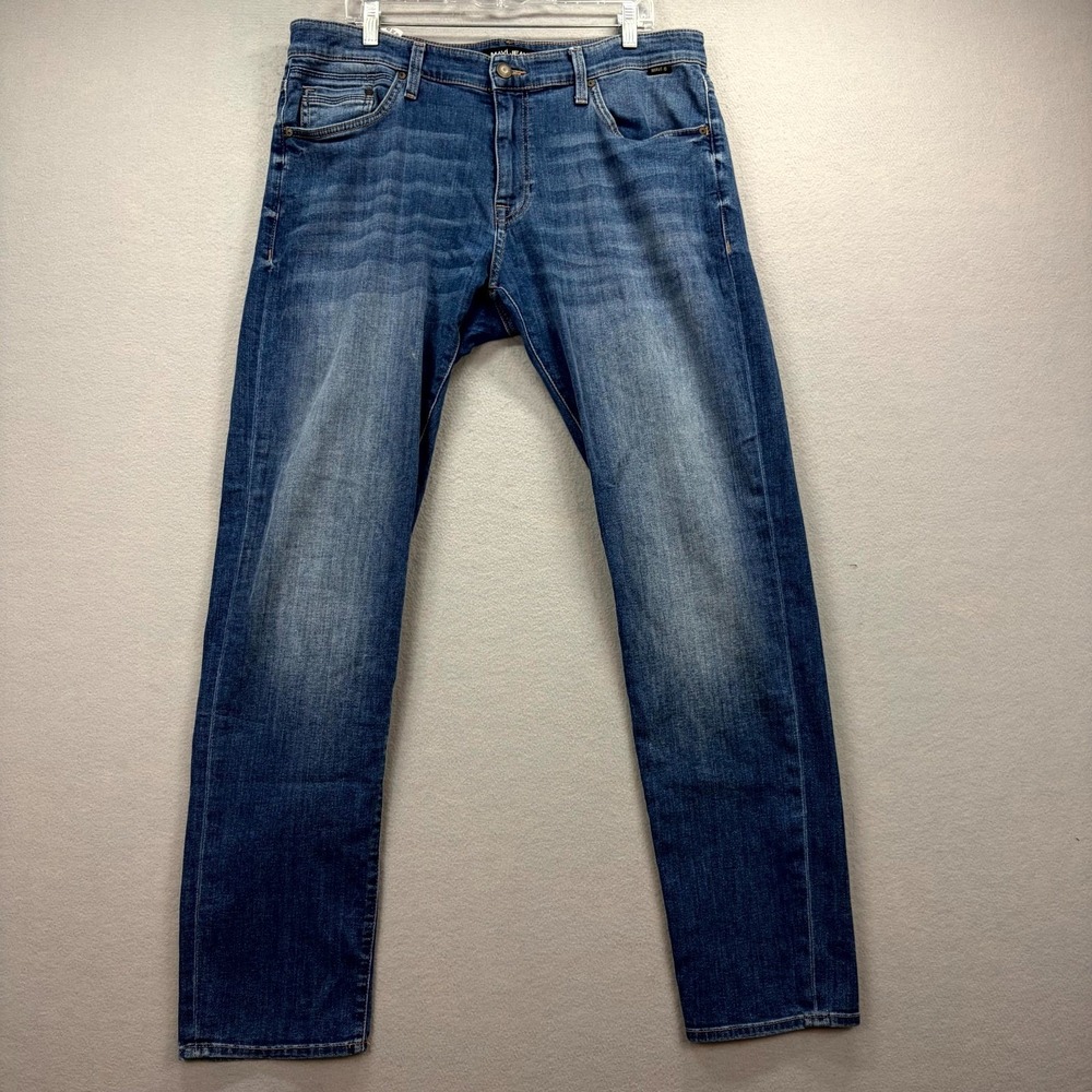 Mavi Jake Slim Leg Jeans Mens 38x33* Blue Denim Pants Faded Stretch Streetwear